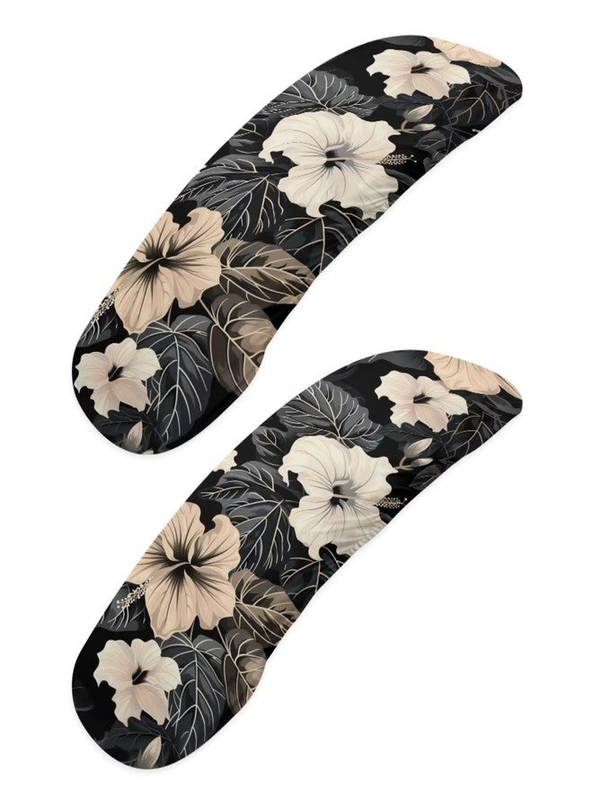 Wanzuoeng Office Chair Armrest Slipcovers Hibiscus Print Chair Arm Covers, Soft Comfy Desk Chair Slipcovers with Elastic Bands, Stretchable Gaming Chair Arm Protector, Set of 2 - Image 1